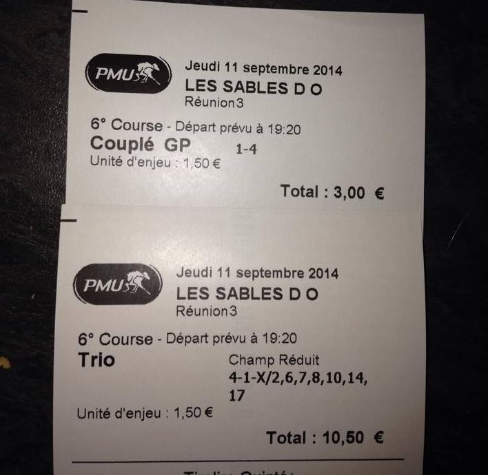 Couplé placé à 14,40 € et le trio à 154,20 €