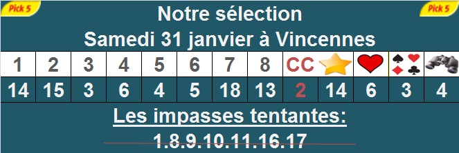 Pronostic pick 5 à Vincennes