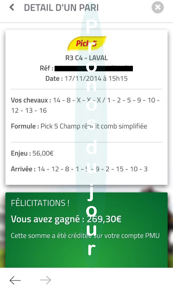 Pick 5 gagnant