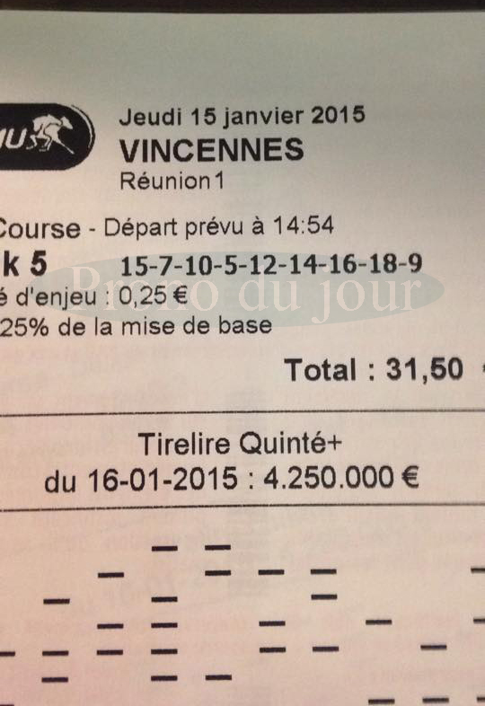 Pick 5 du 15 janvier12